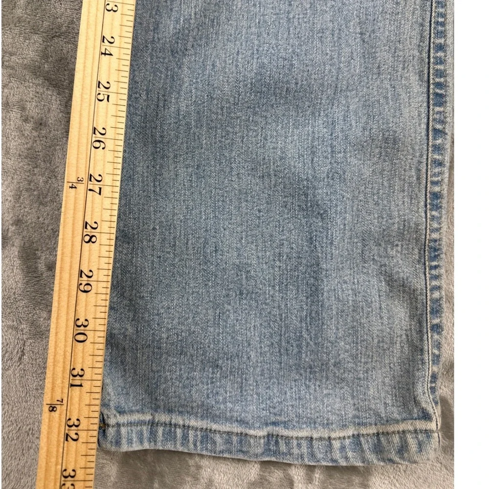 Live Fashion Network Rhinestone Embellished Jeans Light Wash Y2K Straight 34/48 - Picture 5 of 9